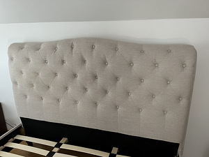 Voodi LINCOLN beez ( Oat White) 180x200 (2 foto / 3)