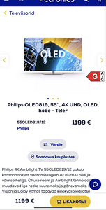 Philips Ambilight OLED819, 55'', 4K UHD televiisor (2 foto / 3)
