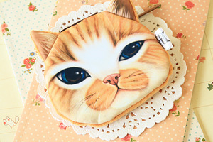 Cute CAT FACE 3D Coin Purse pouch