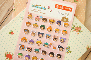 Smile Puffy kawaii cute cartoon kids stickers (2 photo of 3)