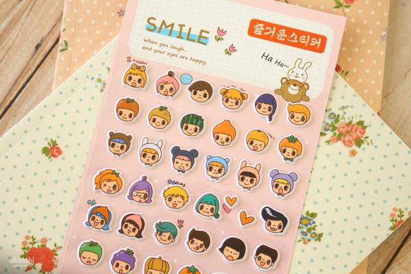 Smile Puffy kawaii cute cartoon kids stickers (photo #2)