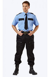 Рубашка охранника, голубая, короткий рукав