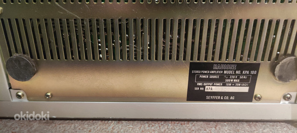 Stereo Power Amplifier KPA100 200 W Year-1980 (foto #4)