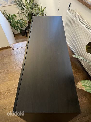 IKEA шкаф BESTÅ, черно-коричневый/Сельсвикен глянцевый (фото #6)
