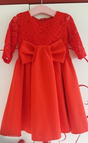 Красивое красное платье на девочку. Размер 110 (фото #1)