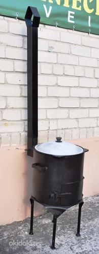 Печь с трубой+казан(8L)+шумовка 40 см+половник 40см+сковорда (фото #6)