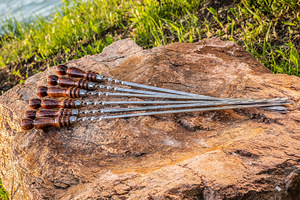 Grillvardade komplekt 6 tk. 3x12x50 cm. Nahast värin. (10 foto / 10)