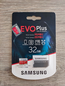 Samsung EVO Plus 32GB Micro SDHC Card Class 10+ adapter UUS!