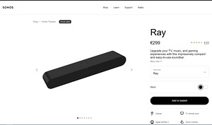 Sonos Ray Soundbar + Garantii (2 foto / 2)