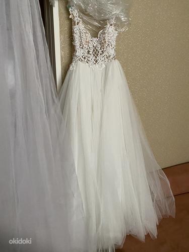 Pulmakleit+Loor+alusseelik,свадебное платье+нижняя юбка+фата (фото #4)