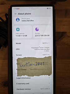 ZTE nubia Z60 Ultra EU 12/256GB (1 foto / 3)