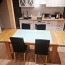 Обеденный стол из массива дерева + кожаные стулья (фото #2)