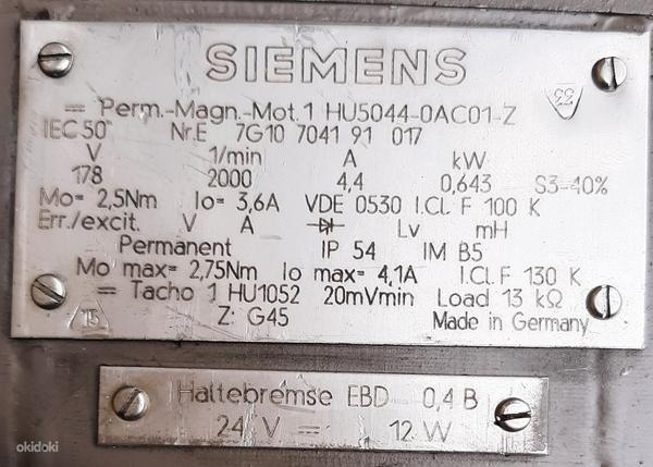 Siemens HU5044-0AC01-Z mootor DC 643W piduri siduri ja tahho (foto #2)