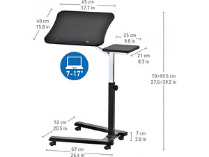 Ergonoomiline ratastega sülearvuti laud koos hiirealusega (2 foto / 6)