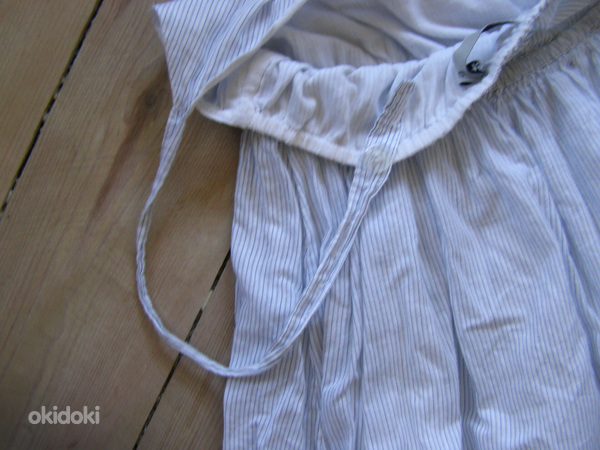 Летнее платье для женщин/девочек белое/синее в полоску (фото #5)