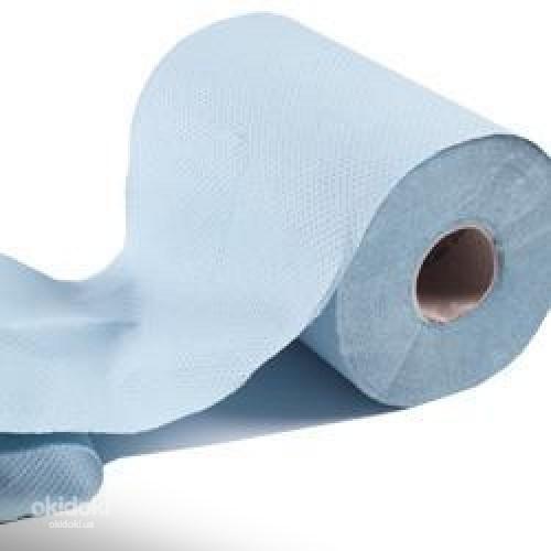 P 148 Бумажные рулонные полотенца MINI синие (фото #1)