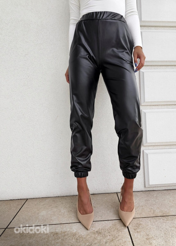 Новые женские кожаные брюки XS, L (фото #2)