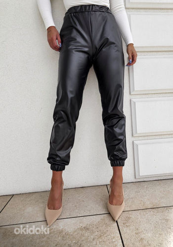 Новые женские кожаные брюки XS, L (фото #6)