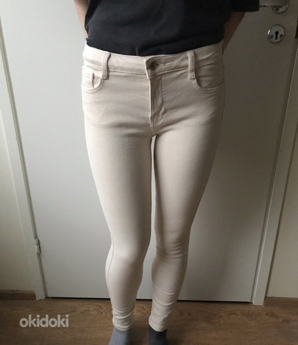 Zara beež skinny teksapüksid (foto #1)