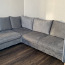 Серый бархат раскладной угловой диван (фото #1)