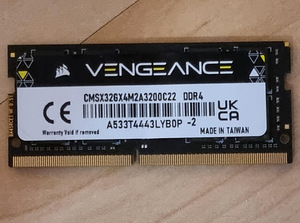 Corsair Vengeance 16GB DDR4 3200MHz SODIMM sülearvuti mälu (1 foto / 2)