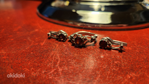 Серьги и кольцо серебро 925 пробы (фото #1)