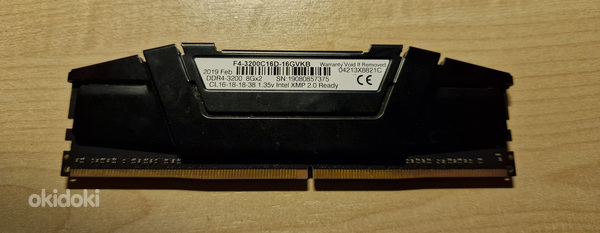 Ripjaws V DDR4-3200 CL16-18-18-38 1.35V 8GB (foto #2)