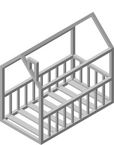 Кроватки домики из массива отборной сосны