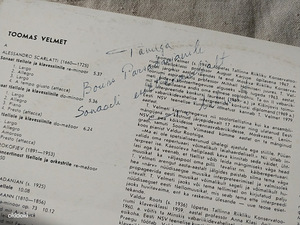 EESTI VINÜÜLID AUTOGRAMMITEGA 5tk (2 foto / 9)