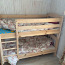Детская двухярусная кровать из дерева + 2 матраса (фото #1)