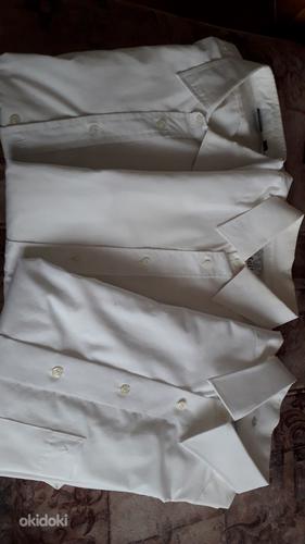 Рубашки белые с длинным рукавом, 3 шт, размер 43 (фото #1)