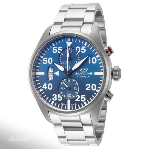 Новые мужские часы Glycine Airpilot Chronograph Date (фото #3)