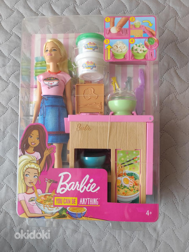 Barbie nuudlikohvik, pakend tagaküljelt osaliselt lahtine
