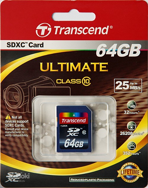 Карта памяти transcend 64gb