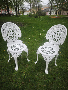 Retro Vintage Round Cast Aluminium Garden Chair (10 foto / 10)