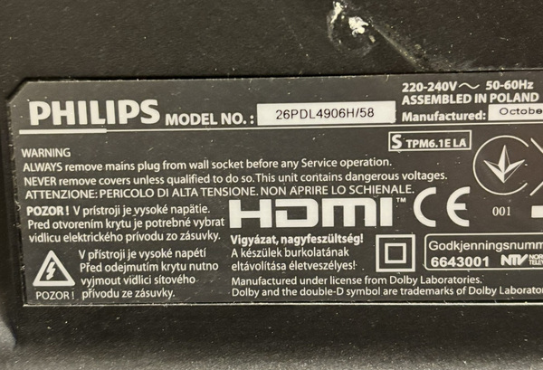 Philips 26" LED teler (DesignLine) + seinakinnitus
