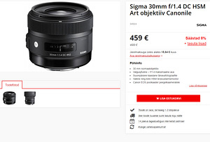 Uueväärne Sigma 30mm f/1.4 DC HSM Art Canon (6 foto / 6)