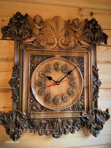 Часы настенные деревянные из дуба 400*355*30мм (фото #1)