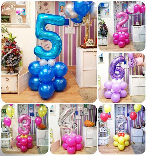 Шары на день рождения. Цифра на подставке из шаров (фото #3)