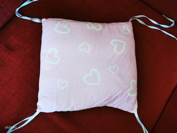 Подушки для детской кроватки 6штук (розовые с сердечками) (фото #1)