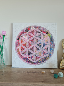 Käsitöö mandala maal " Elu lill", suurus 40 cm × 40 cm (8 foto / 9)