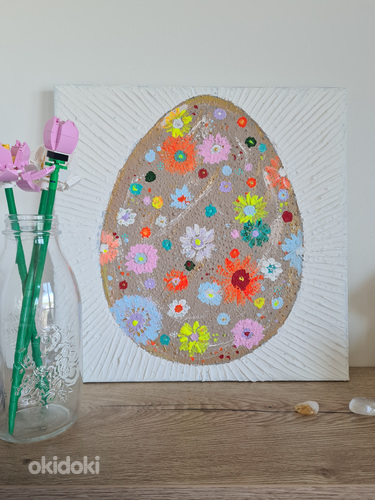 Käsitöö maal "Muna", lõuend, 40 cm x 40 cm