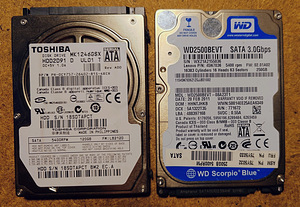 SATA HDD kõvakettad 2,5" 120 ja 250 GB (1 foto / 1)