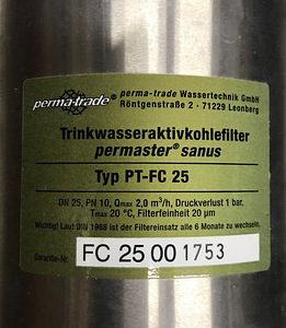 Permaster Sanus PT-FC-25 süsiniku veefilter (2 foto / 2)