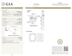 Heleroosa teemant GIA sertifikaadiga 0.25ct 100% õige (2 foto / 2)