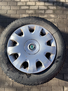 Оригинальные стальные диски Skoda Octavia с шипованными шина (1 фото из 5)
