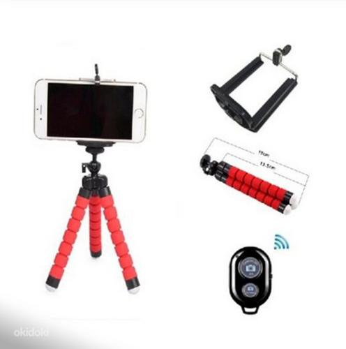 Statiiv + Adapter telefoni ja kaamerale - Must Punane Sinine (foto #4)