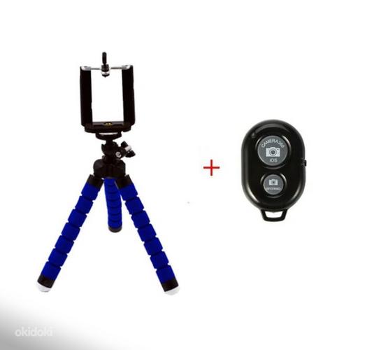 Statiiv + Adapter telefoni ja kaamerale - Must Punane Sinine (foto #6)