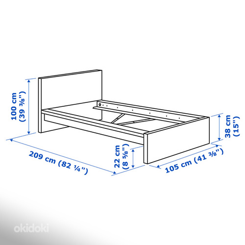 Кровать Икеа Мальм 90х200 с матрасом и ящиками (фото #2)