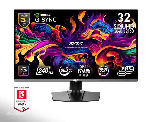 32 MSI MPG 322URXDE QD-OLED Gaming Monitor - 4K UHD, 240Hz